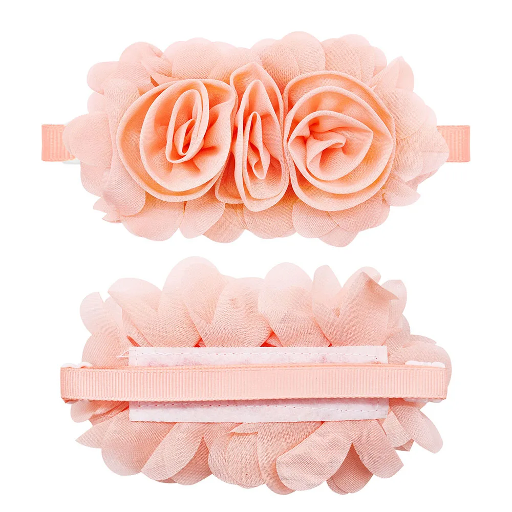 Pajaritas para perros con flores grandes, pajaritas grandes de gasa a la moda para perros, lazos para el cuidado de mascotas, accesorios de aseo de primavera para perros pequeños - imagen 4