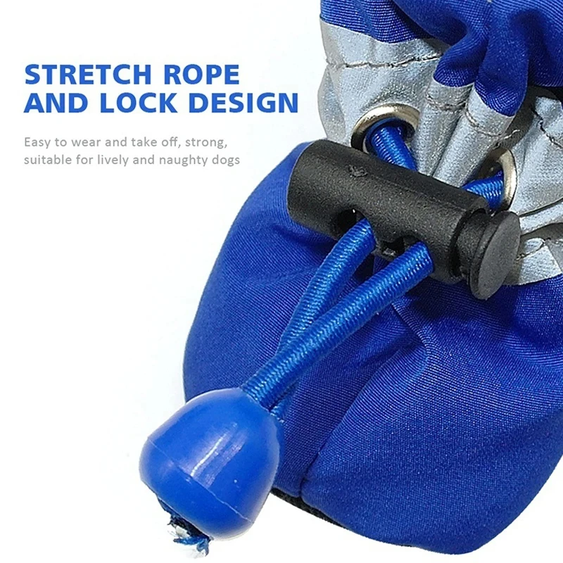 4 Uds. Zapatos antideslizantes de invierno para cachorros, botas impermeables antideslizantes para lluvia y nieve, calzado para perros, cachorros, gatos, Chihuahua, cuidado de las patas de mascotas - imagen 3