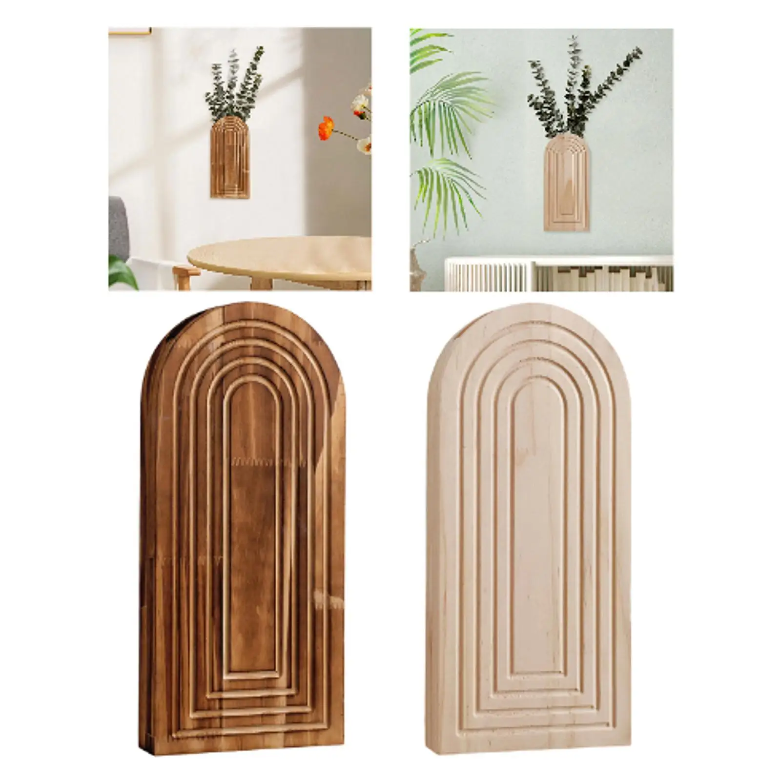 Maceta de pared de madera, florero versátil para colgar en la pared, decoración rústica para baño, oficina, granja, cocina - imagen 3