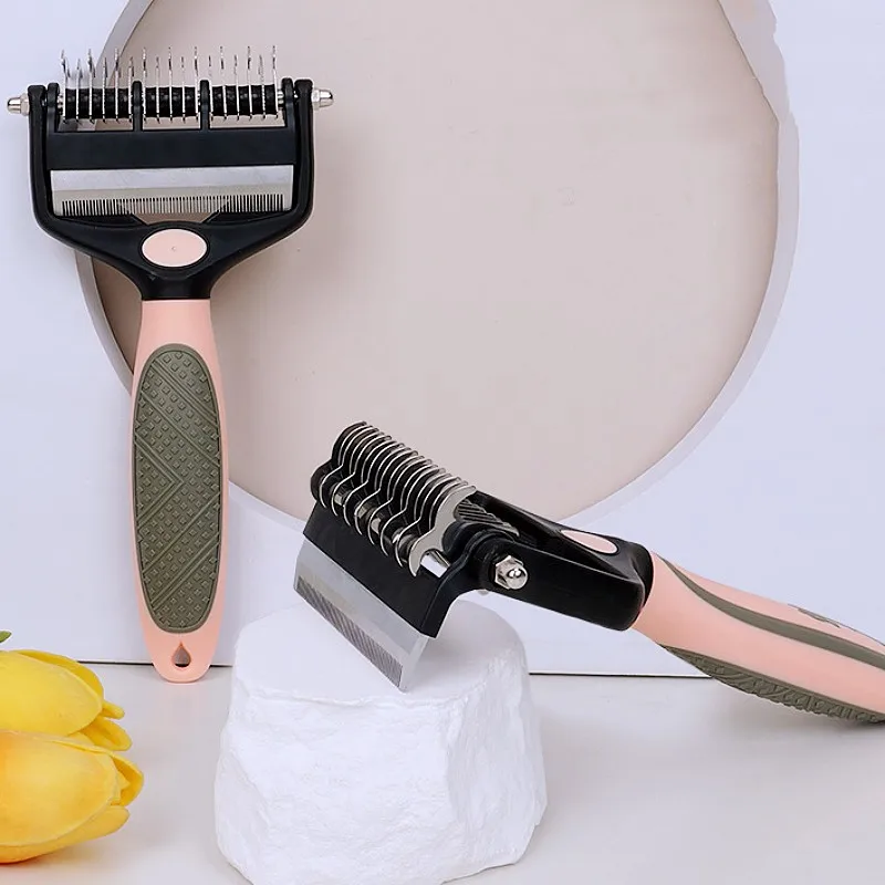 Cepillo para perros, removedor de pelo para mascotas, cuchillo de doble cara, peines para el cuidado de perros, apertura de nudos, cepillo multifuncional para perros, suministros para mascotas - imagen 2
