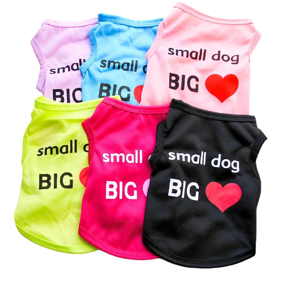 Ropa de verano para perro, Camiseta con estampado bonito para perros pequeños y medianos, accesorios para cachorros y gatos, chaleco de algodón, disfraces - imagen 3
