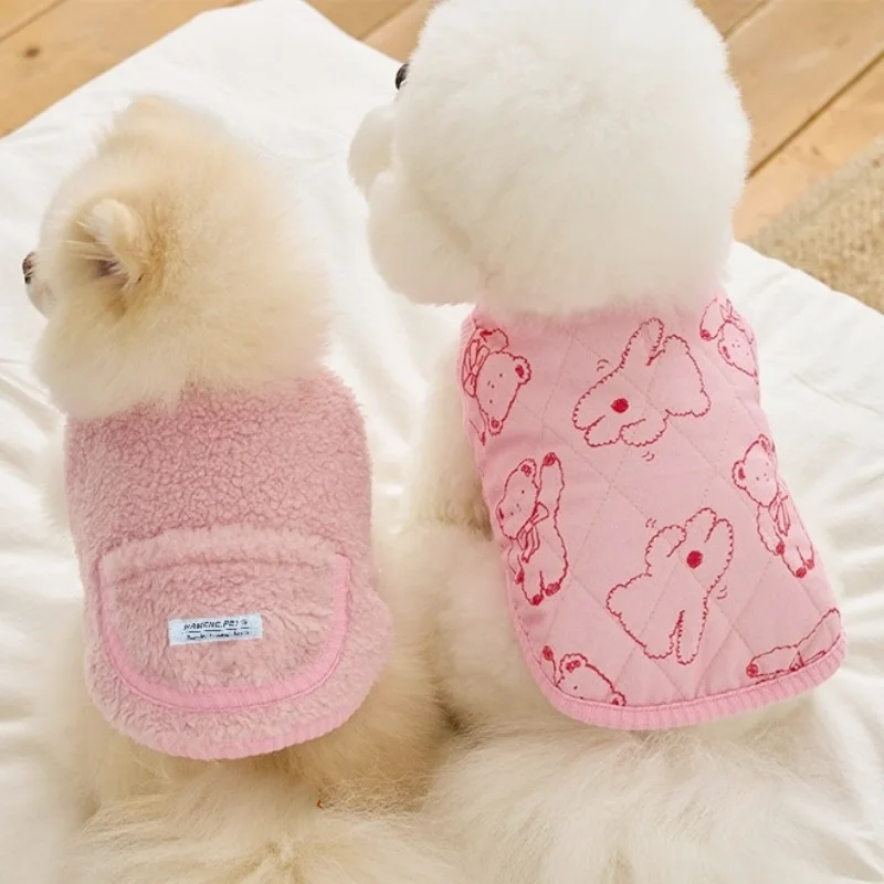 Ropa de invierno de lana para perros, ropa Retro larga de felpa, abrigo de manga corta, chaqueta para perros pequeños, disfraz de cachorro de Bulldog Francés