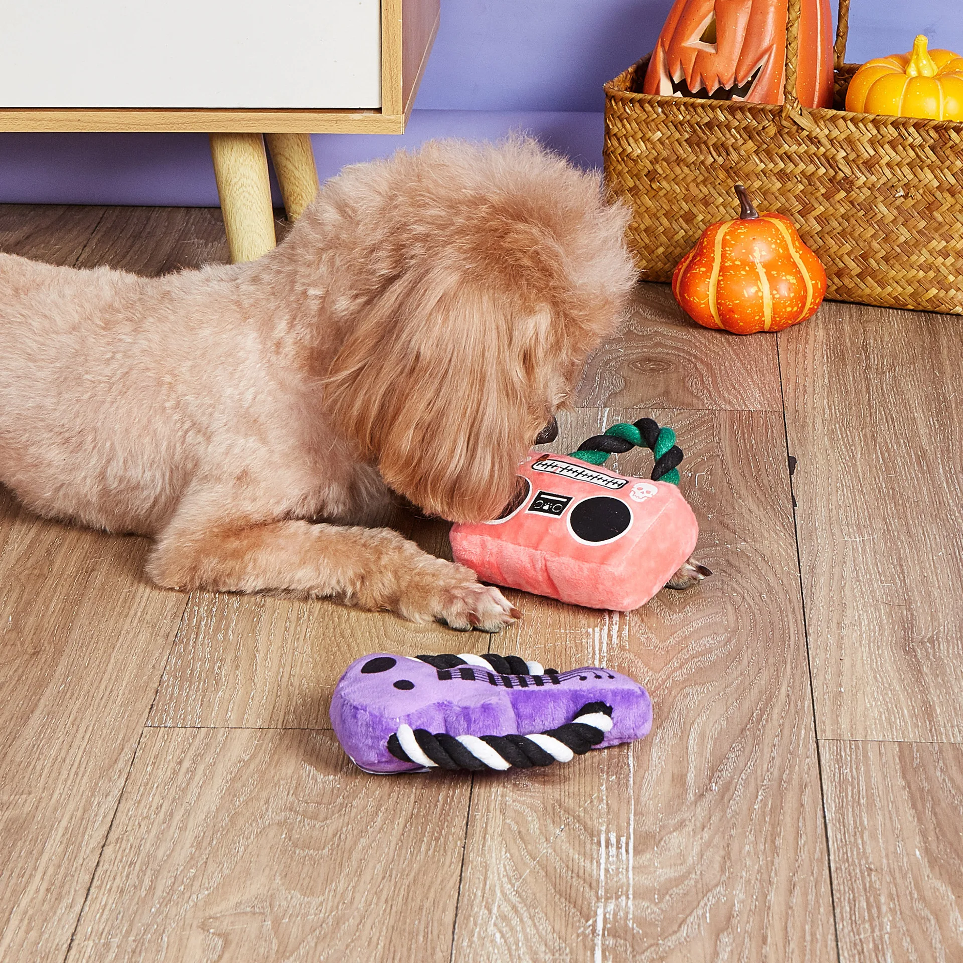 Juguete de peluche con nudo para mascotas, juguete con sonido 2 en 1 BB, juguetes interactivos para morder, juguetes para perros pequeños, accesorios - imagen 2