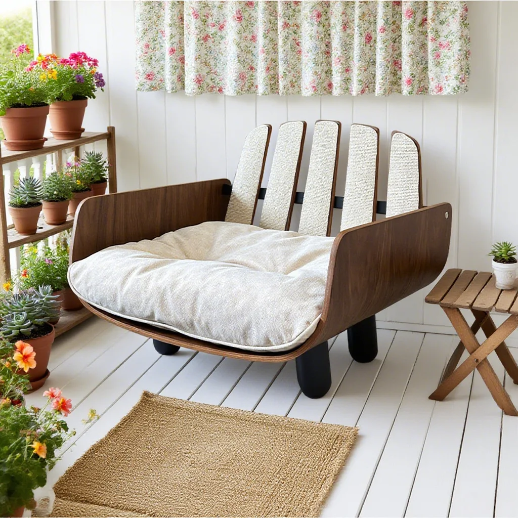 Sofá de lujo de madera maciza Natural para gatos, nido para mascotas resistente al desgaste y sin roturas, sofá Universal para perros para dormir en todas las estaciones - imagen 2