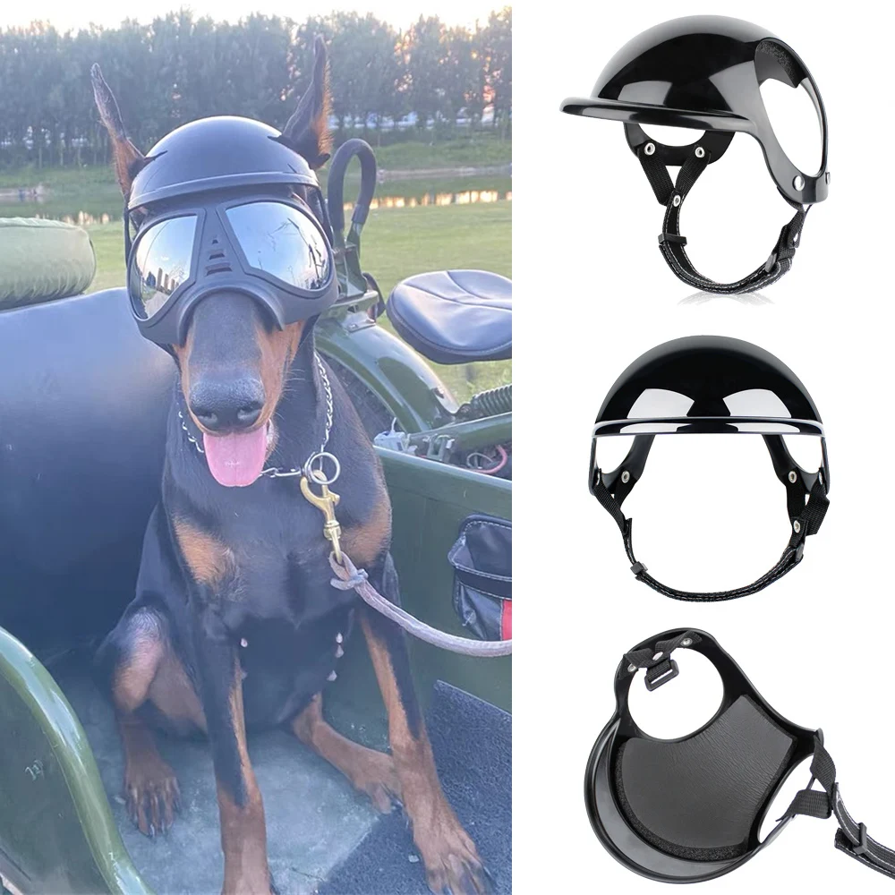 Casco de seguridad para perros pequeños y medianos, Cool, Bulldog Francés, Doberman Pinscher, cascos ajustables para motocicleta, accesorios para mascotas