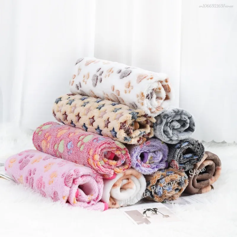 Manta suave y esponjosa de alta calidad para mascotas, manta de franela para dormir para perros, estampado de pata, estera para mascotas, manta cálida y cómoda para perros y gatos - imagen 5