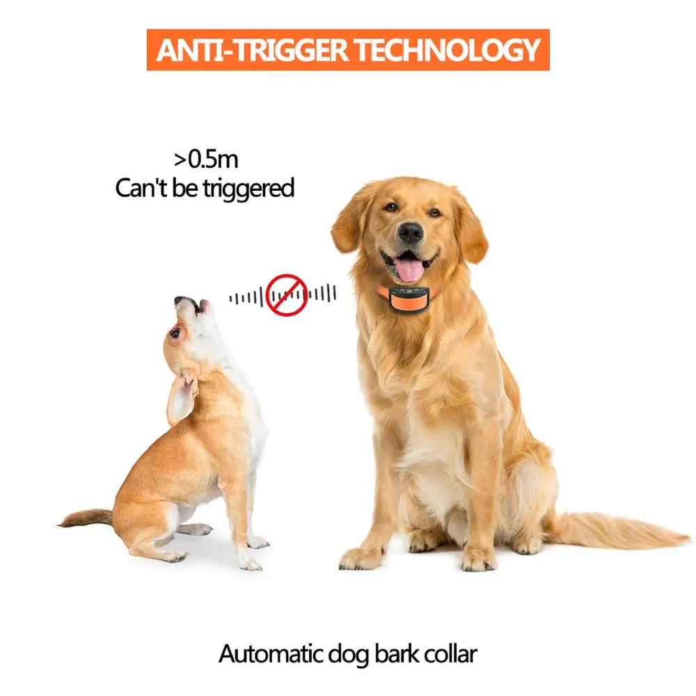 Collar antiladridos automático para perros, Collar sin ladridos para mascotas con 5 niveles sensibles, Collar impermeable para perros, tapón efectivo para ladridos, 1/2 Uds. - imagen 5
