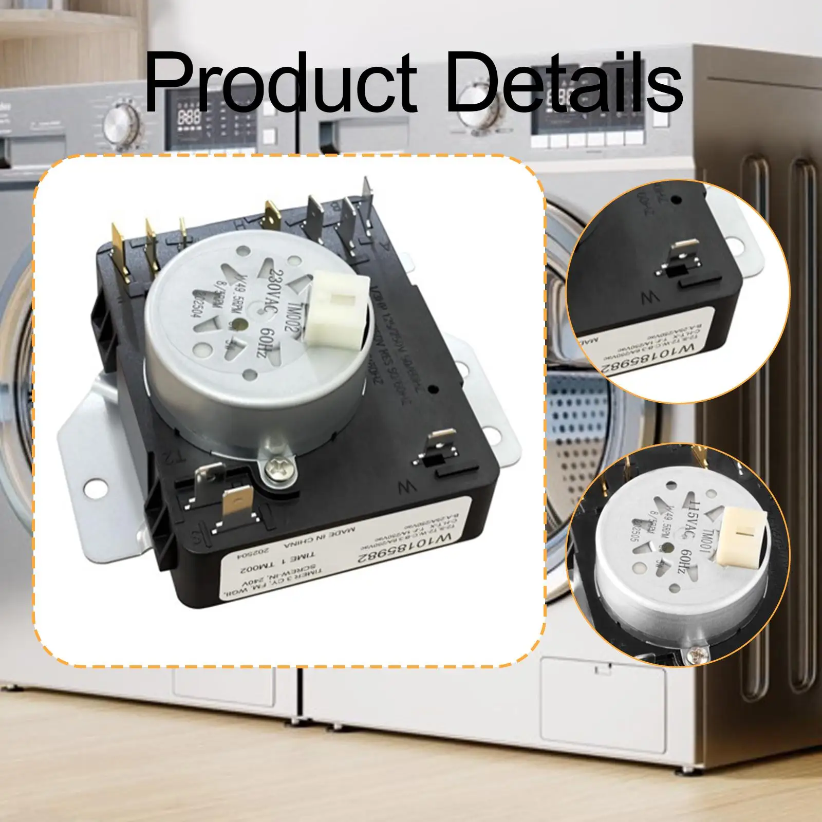 Dryer Timer Metal Replacement High Precision Appliance Switch Spare Part for Whirlpool Maytag Kenmore Amana