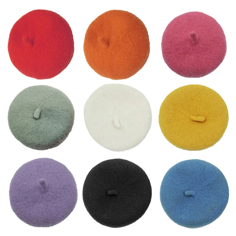 Gorro de lana de pintor de color caramelo, Boina de perro cachorro, mini tocado de foto decorativo, diseñador de lujo de Navidad, sombrero de gato - imagen 2