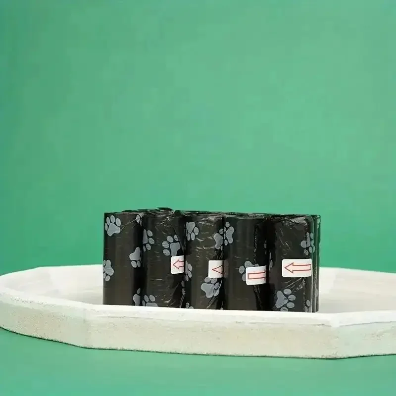 10 rollos de bolsas de basura para mascotas con estampado de patas, bolsas de basura para perros a prueba de fugas, bolsas para excrementos de perrito - imagen 3