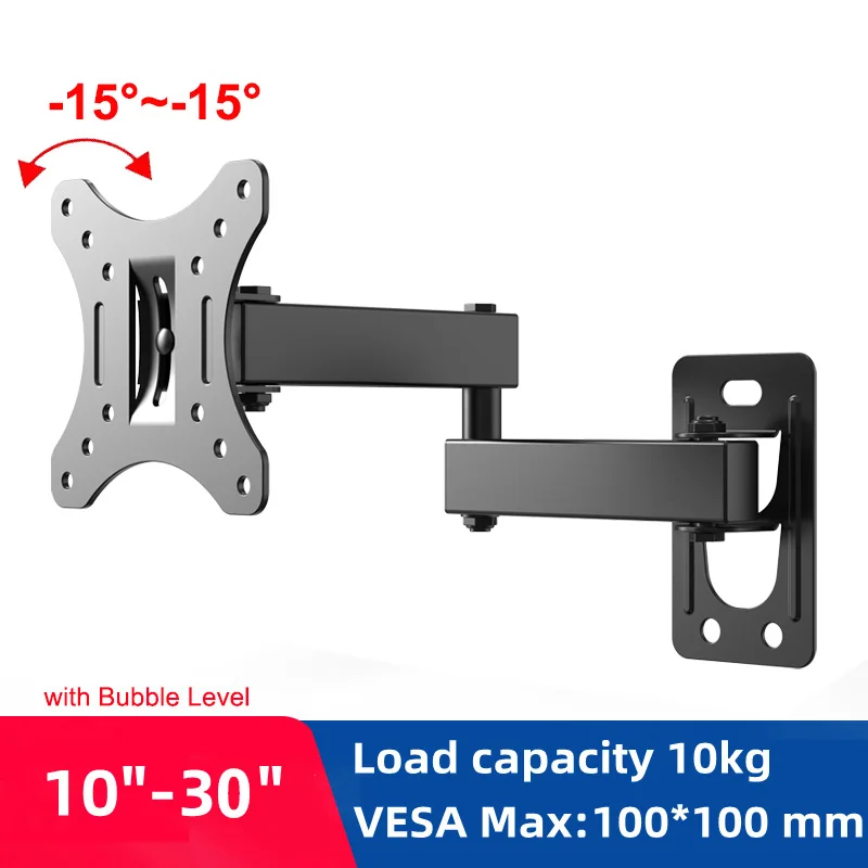 Soportes para TV ajustables Soporte de montaje en pared para televisores LED/LCD de 10"-30", capacidad para hasta 22 libras, máximo VESA 100*100 mm Soporte para TV para uso en el hogar y la oficina