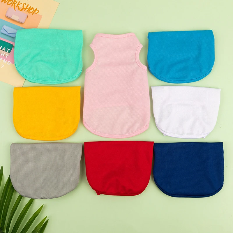 Chaleco para gatos de color rojo y amarillo liso para perros pequeños, ropa de verano para cachorros de Bulldog Francés, camiseta transpirable, productos para mascotas para perros York Unisex - imagen 2