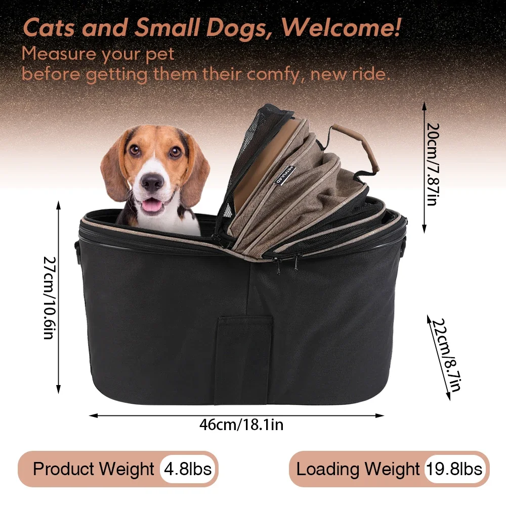 Cesta trasera acolchada cómoda para bicicleta, cesta para asiento de viajero para mascotas, fácil de instalar - imagen 2