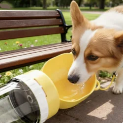 Botella 2 en 1 agua y comida para perros y gatos de viaje