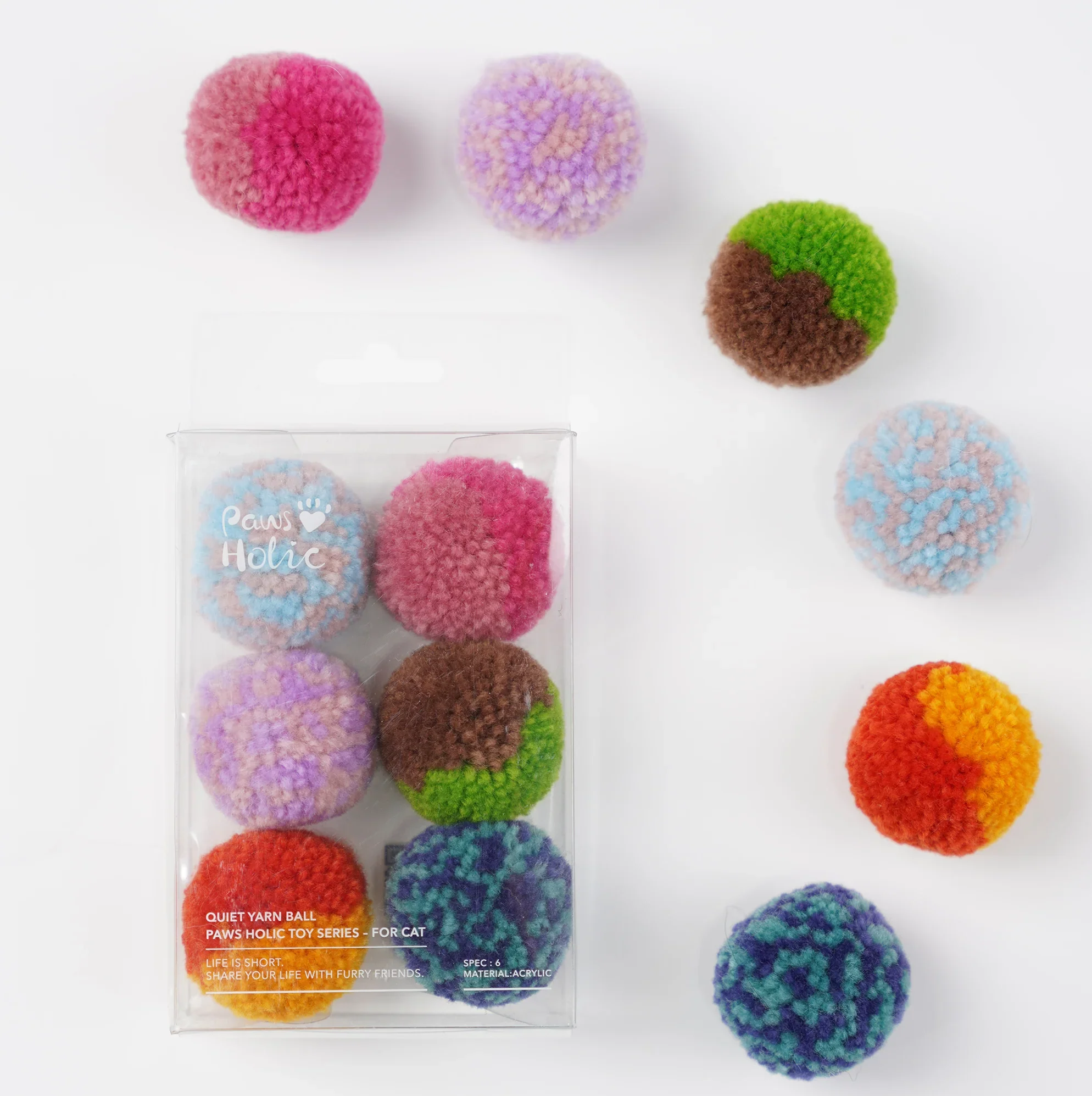 Pelotas de juguete de felpa para gatos, ligeras y silenciosas - imagen 4