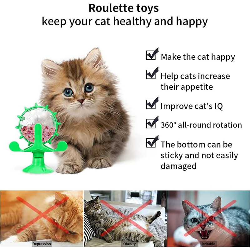 Juguete de molino de viento para perro y gato, dispensador giratorio de fugas de comida, entrenamiento de inteligencia, divertido alimentador lento en interiores, juguetes con ventosa - imagen 3
