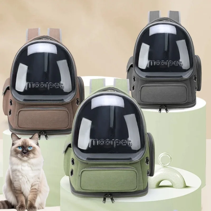 Bolsa de transporte para gatos, mochila de viaje al aire libre para gatos, perros pequeños, bolsa de transporte transpirable para gatos, suministros para mascotas transparentes - imagen 2