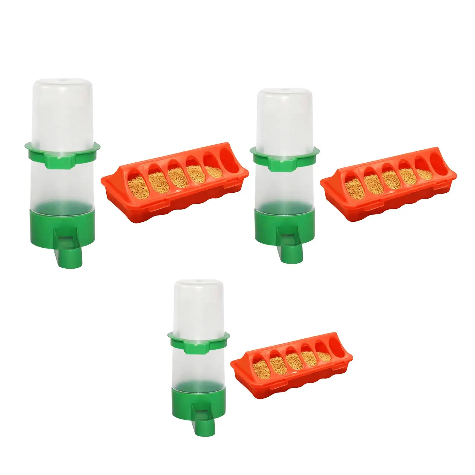 Food and Water Feeder Set Small Animals Feeding Bucket Bird Watering Bottle Food and Water Feeder Set Small Animals Feeding Bucket Bird Watering Bottle