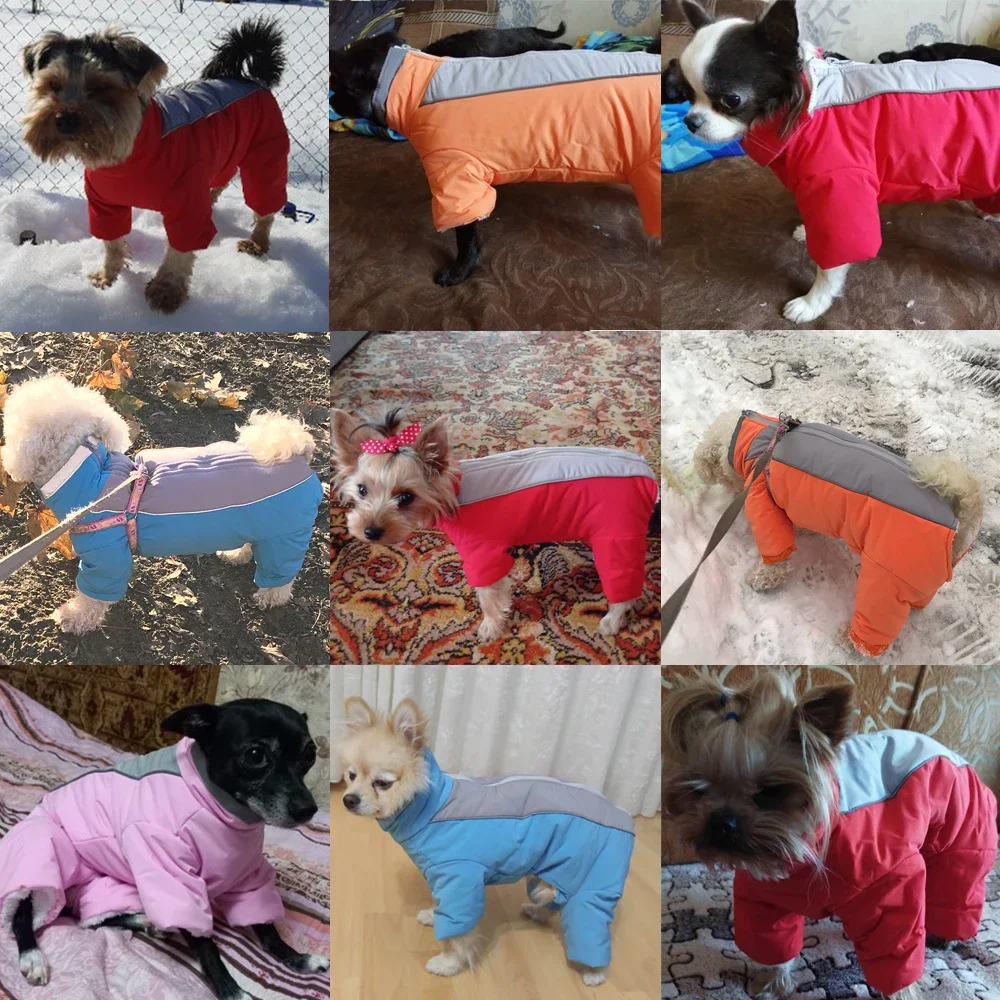 Monos de invierno para perros pequeños y medianos, chaqueta impermeable de lana cálida para gatos, abrigo, mono de Bulldog Francés, ropa para Chihuahua - imagen 5