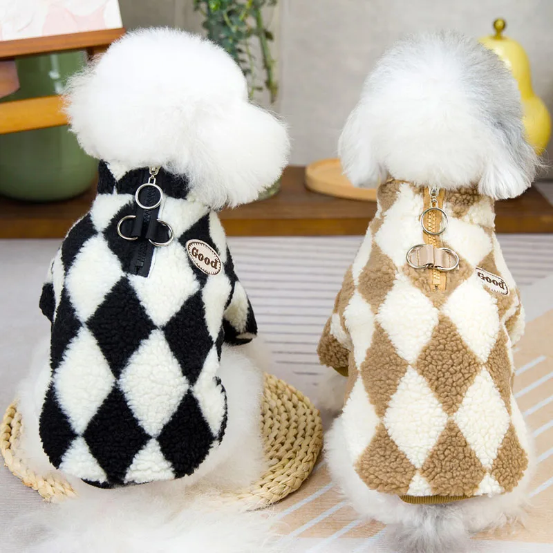 Jerséis negros y marrones, ropa de invierno para perros, sudaderas con cremallera para perros pequeños, sudadera para cachorros, perro salchicha, Chihuahua, suéter XXL - imagen 2