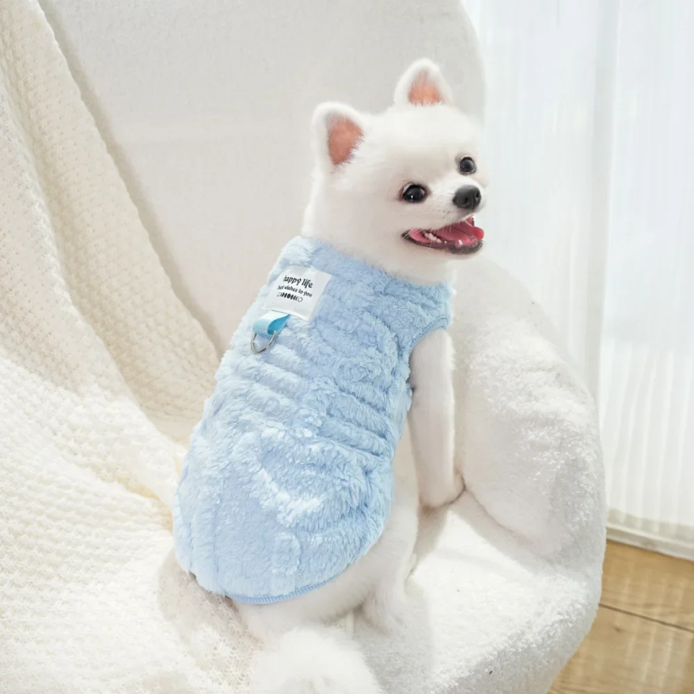 Ropa para perros, Teddy de invierno, Bigbear, Pomerania, Perros pequeños, mascotas, forro polar de tracción para otoño e invierno, suministros para gatos - imagen 2
