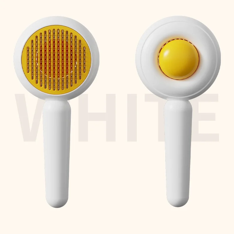 Peine para gatos, cepillo de belleza para eliminación de piel, cepillo autolimpiante de pelo largo, accesorios para perros y gatos, herramienta de aseo para quitar piel flotante