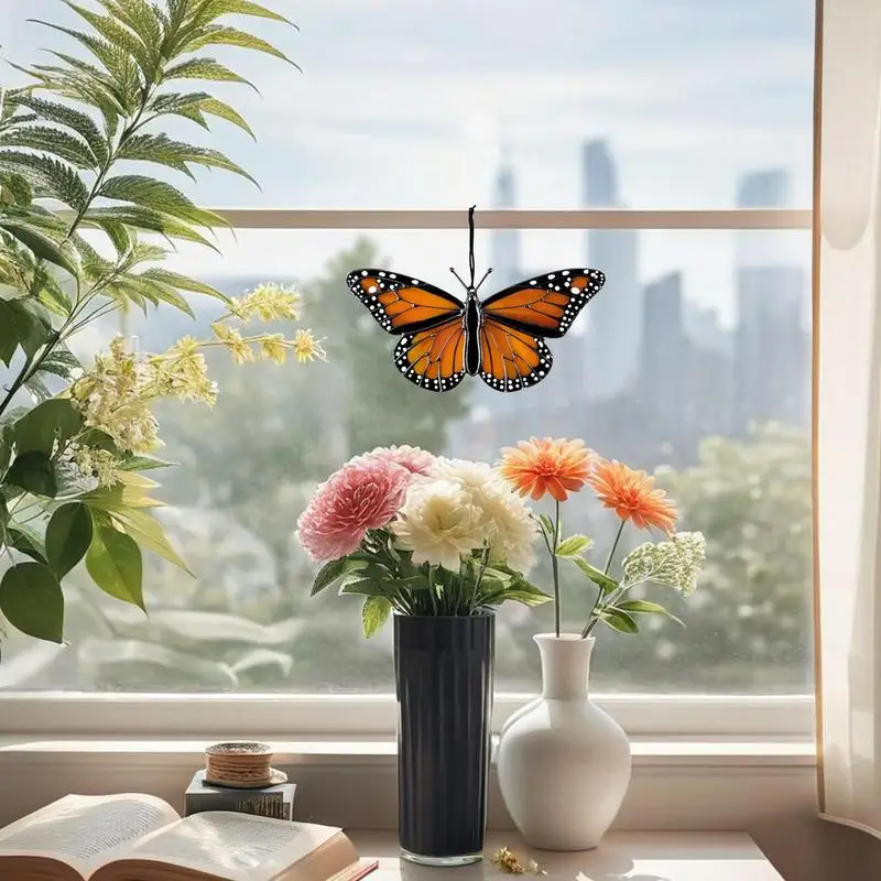 Atrapasueños de mariposa colgante, atrapasueños de luz de mariposa, colgante de cortinas de ventana para decoración de jardín - imagen 3