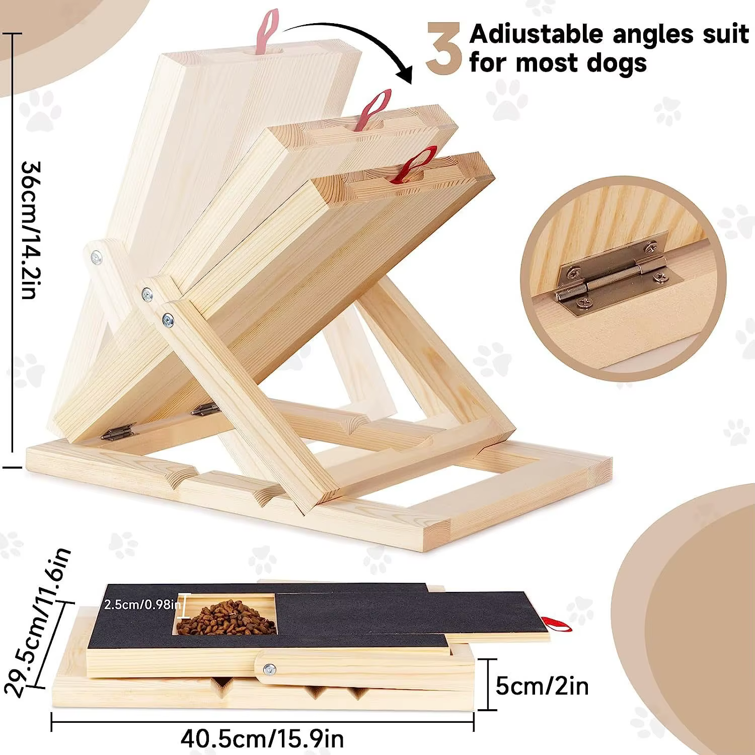 Tabla rascadora perros madera maciza – Dispensador golosinas retráctil - imagen 5