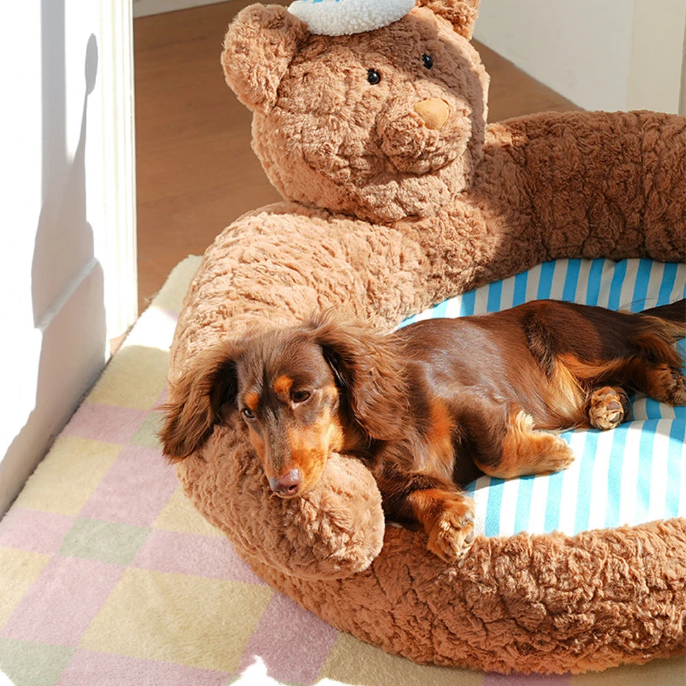 Cama con forma de oso para perros pequeños y medianos – Desmontable - imagen 4