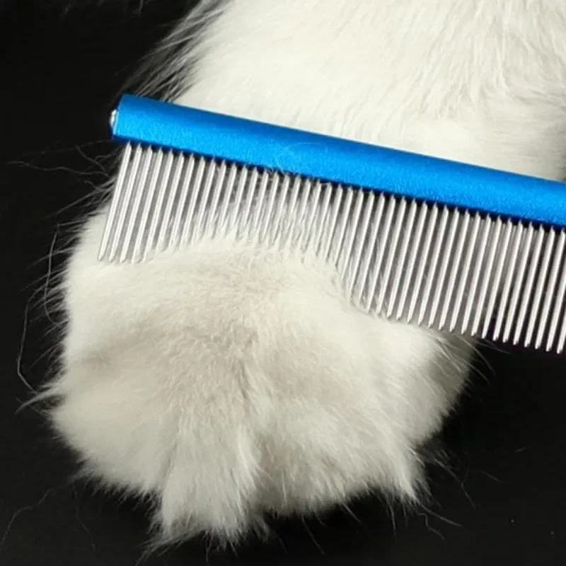 Peine para gatos, cepillo de masaje para gatos, peines de acero inoxidable para limpieza del cabello de gatos, removedor de pelo para mascotas, cepillo para el cuidado de perros, accesorios para gatos - imagen 3