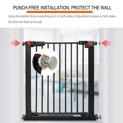 Barandilla protectora para escaleras con puerta de seguridad para perros