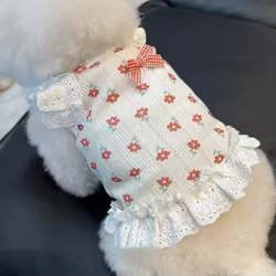 Chaleco con lazo para perros Bichón – Vestido floral para gatos