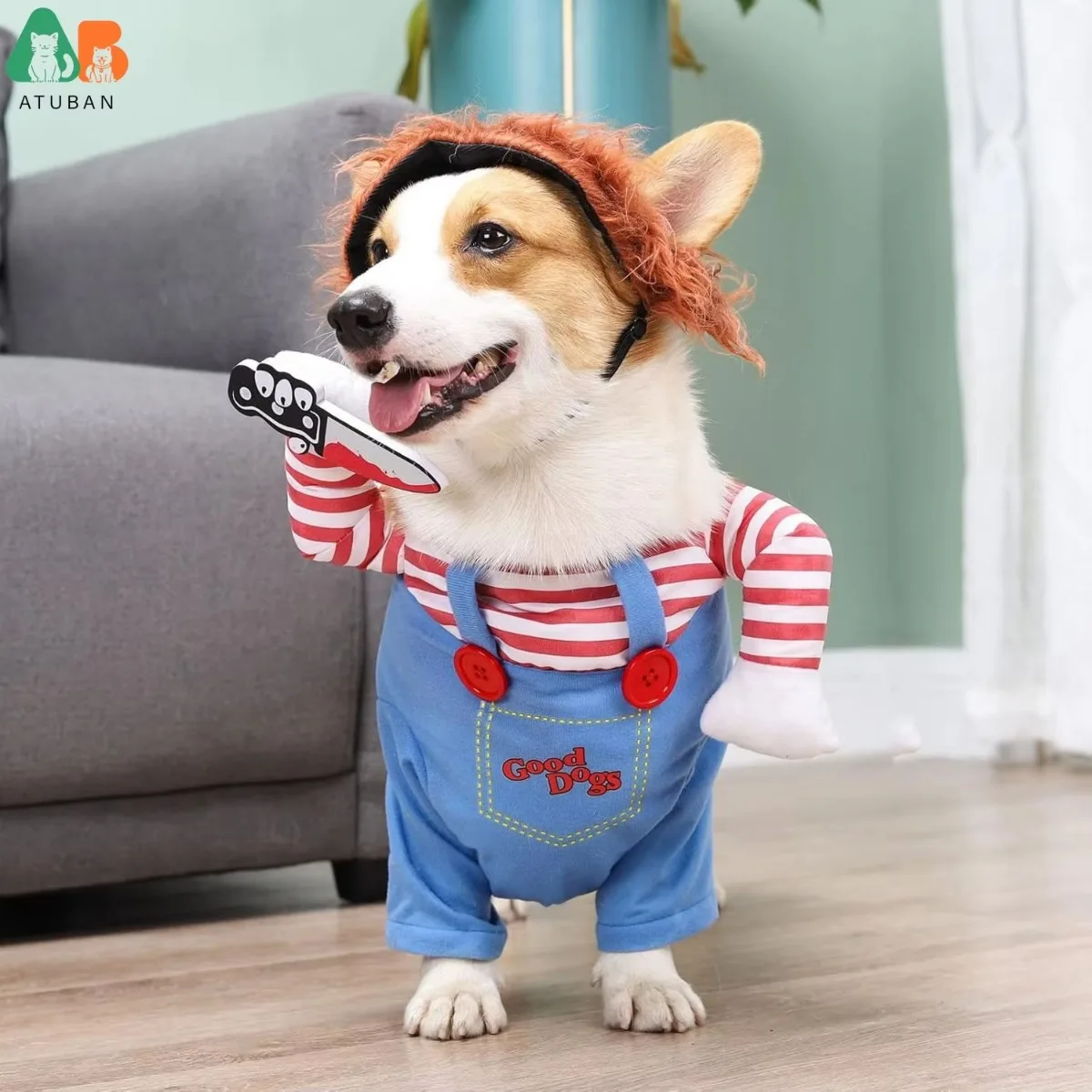 Disfraz de perro mortal para mascotas, disfraz de perro lindo, disfraz divertido de Halloween y Navidad, ropa para perros, disfraz de fiesta para perros pequeños, medianos y grandes - imagen 4