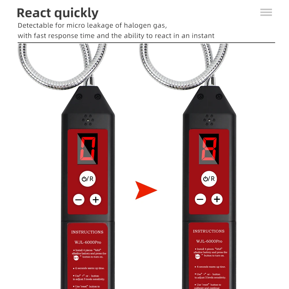 Detector inteligente de fugas halógenas, probador de fugas de Gas Freon CFC HFC, Monitor de aire acondicionado, medidor de Gas R22a R134a con luz LED - imagen 3