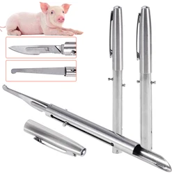 Cuchillo de castración con hoja para ganado, cerdos, ganado, ovejas, cerdito, herramienta agrícola duradera para esterilización de animales