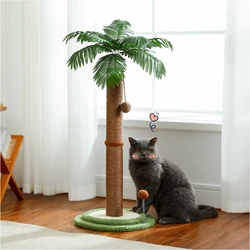 Rascador sisal alto para gatos con bola colgante
