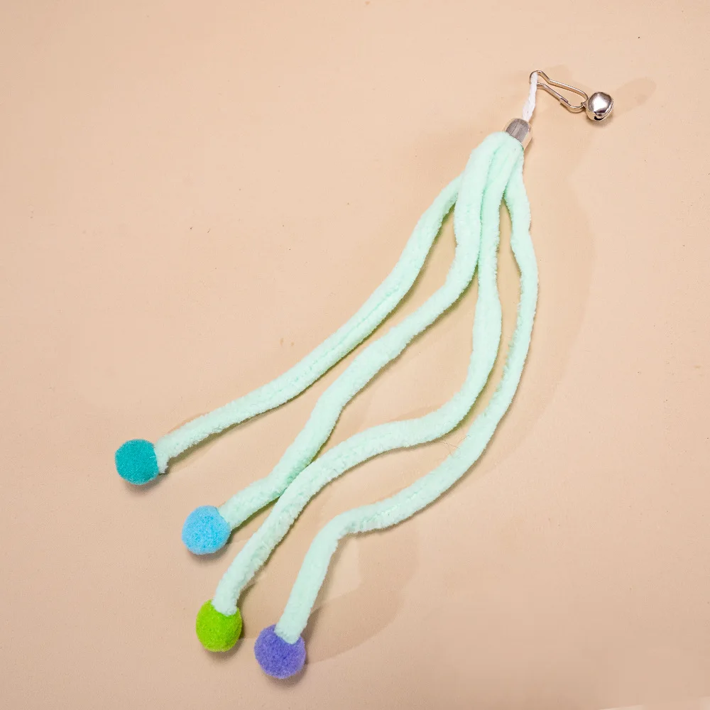 2/3/5 Uds. Tira de tela de felpa juguete para gatos palo de Teaser para cambiar los cabezales juguetes para mascotas accesorios de varita - imagen 3
