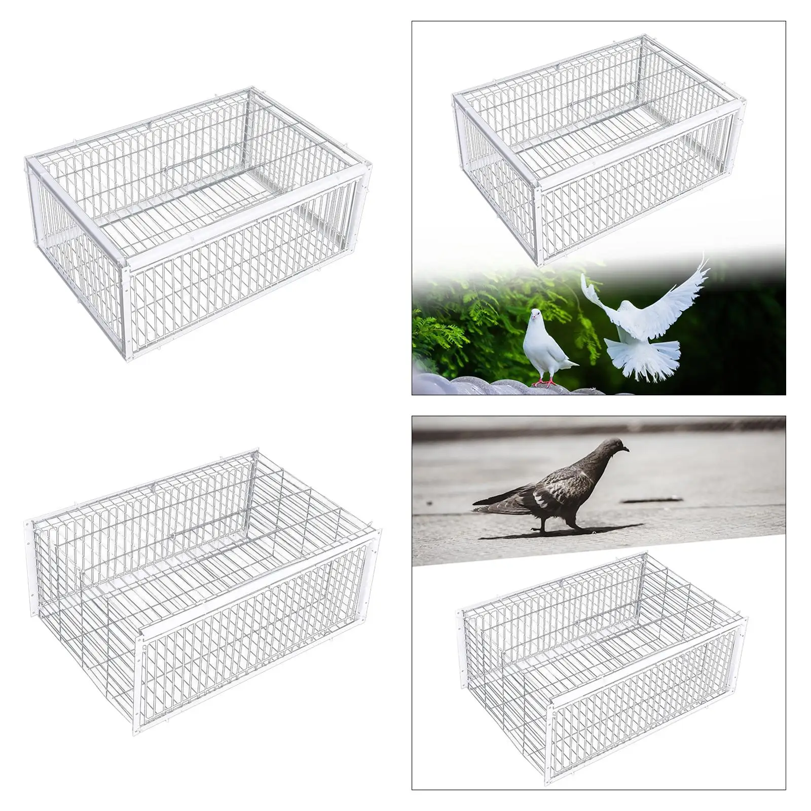 Pigeon Trap Cage Escape Proof 40x30x26cm Large Easy Assembly Pigeon Coop for Farms Warehouses Meat Pigeons Gardens Garages