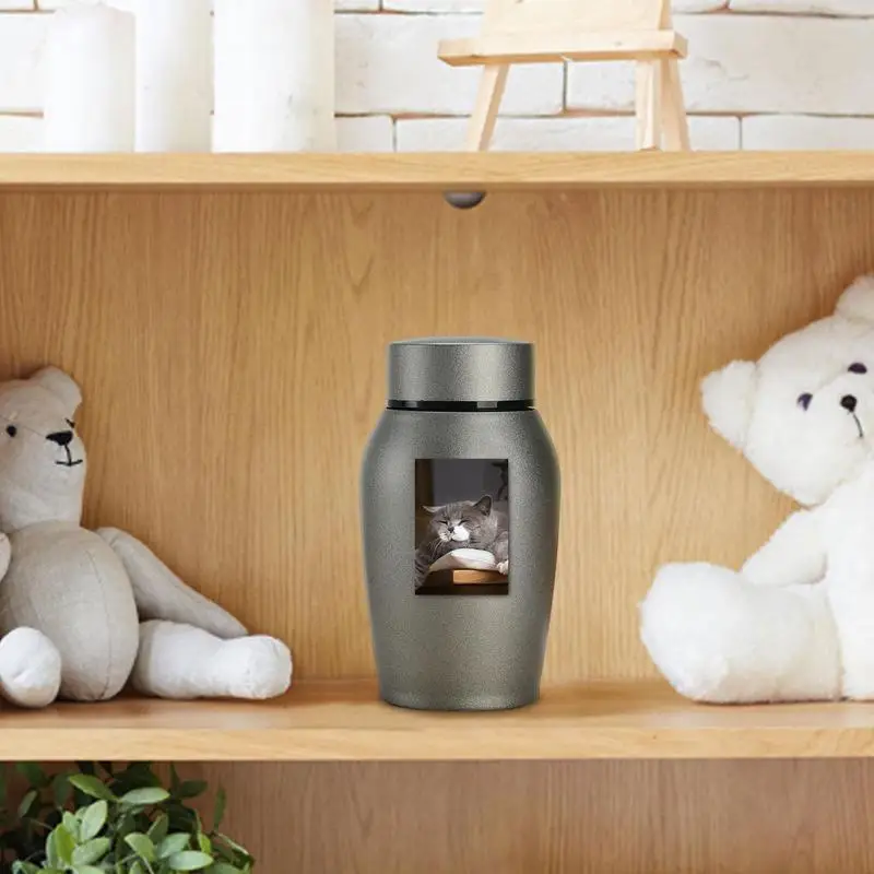 Urna de cremación de acero inoxidable para mascotas, soporte para cenizas conmemorativas para perros, gatos y perros, suministros funerarios - imagen 4