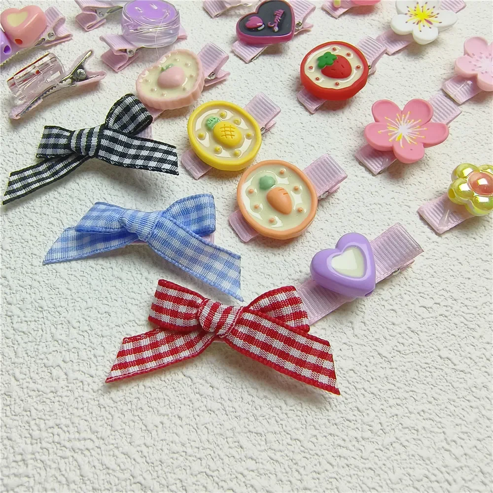 Pinza de pelo de tela envuelta en aleación, horquilla de aseo para perros, lazo de flores pequeñas, caras sonrientes, accesorios para mascotas, gatos, perros y cachorros - imagen 4