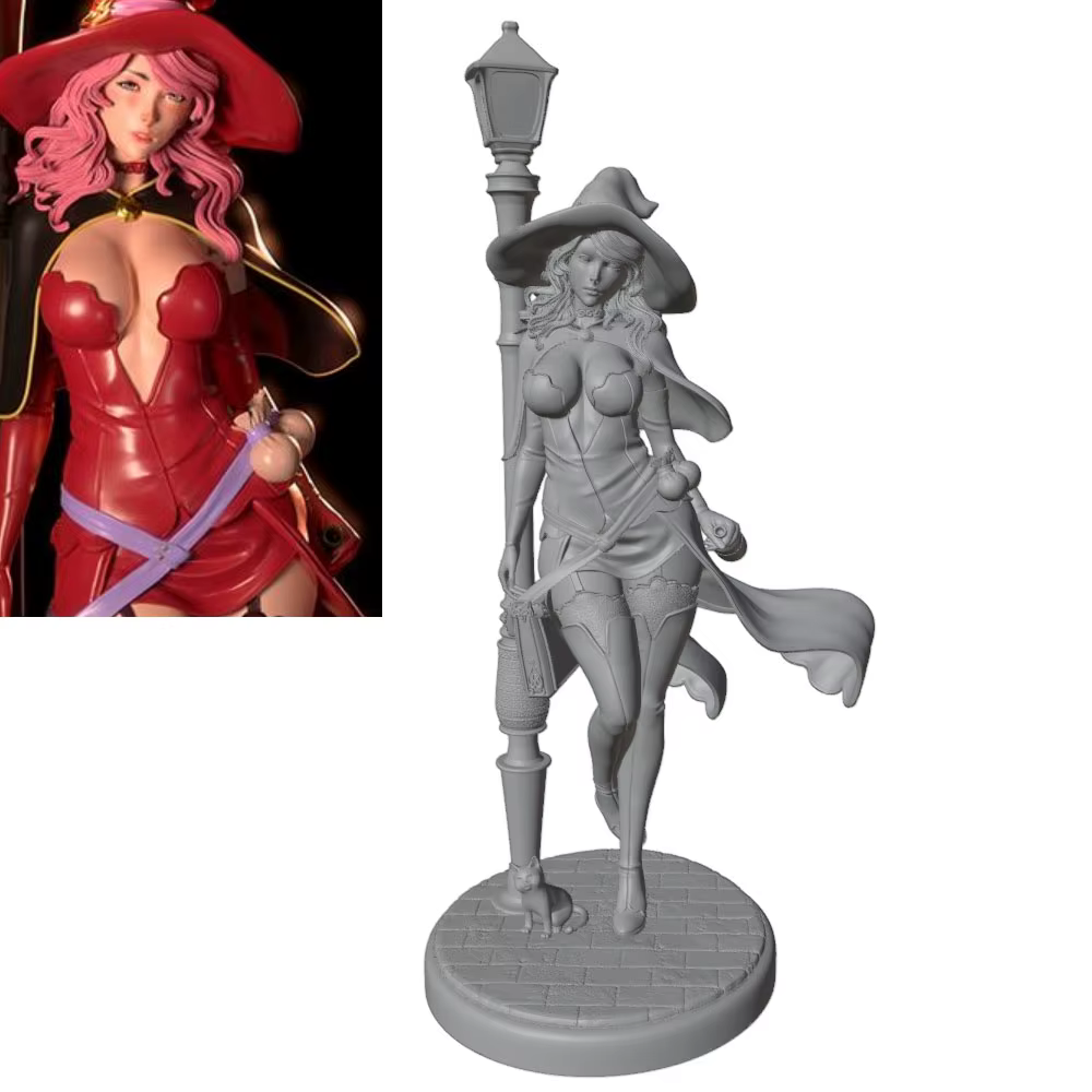 Figura anime 1/24 para decoración de habitación - gris, sin montar