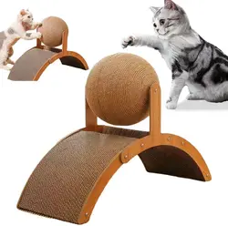 Rascador sisal para gatos de madera maciza con bola