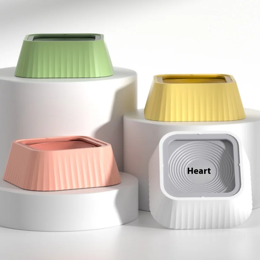 Fuente de agua para mascotas con platos flotantes, cuenco de agua para perros sin derrames, bebedero limpio, alimentador lento antisalpicaduras para mascotas - imagen 4