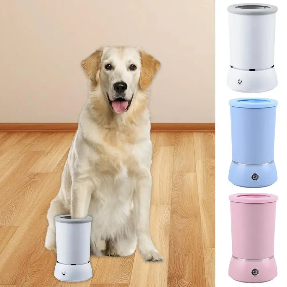 Lavadora de pies para mascotas, limpiador eléctrico de patas para mascotas, limpiador automático rápido y bajo para perros, taza para lavadora de pies, limpieza portátil con ruido para perros y gatos