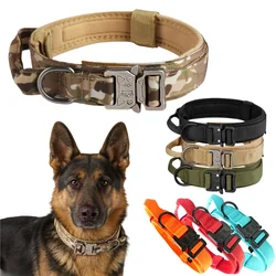 Collar táctico para perro al aire libre, Collar con hebilla de Metal para productos para mascotas, collares de nailon para entrenamiento de perros medianos y grandes, accesorios
