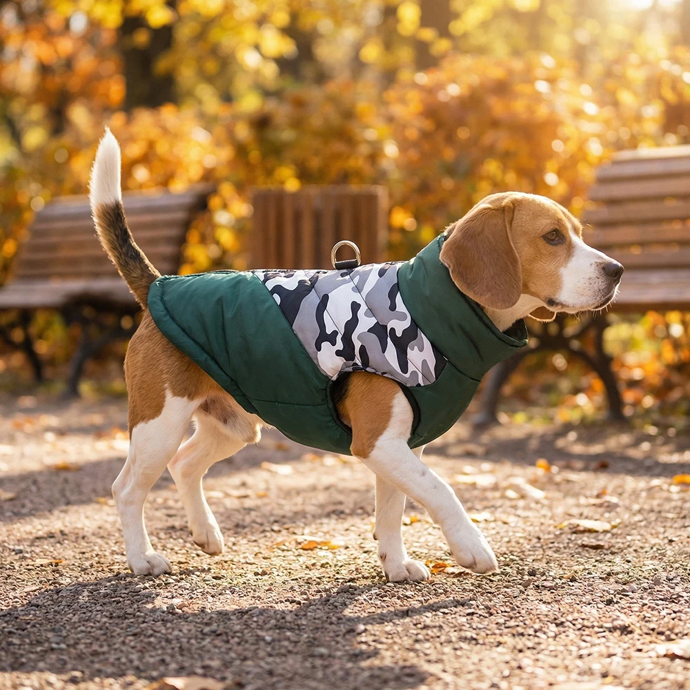 Ropa cálida de invierno para cachorros, chaqueta impermeable a prueba de viento para mascotas con anillo en D para perros pequeños y medianos, trajes para perros y gatos Yorkshire Chihuahua - imagen 5