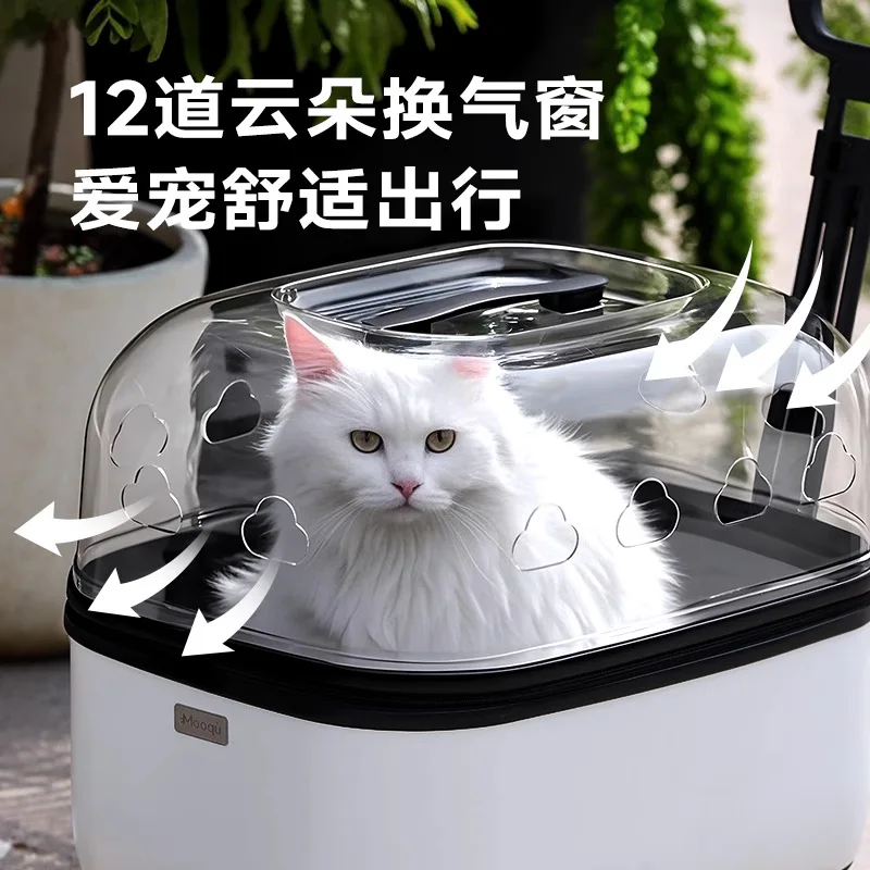 Transportín con ruedas para gatos y perros plegable transpirable - imagen 4