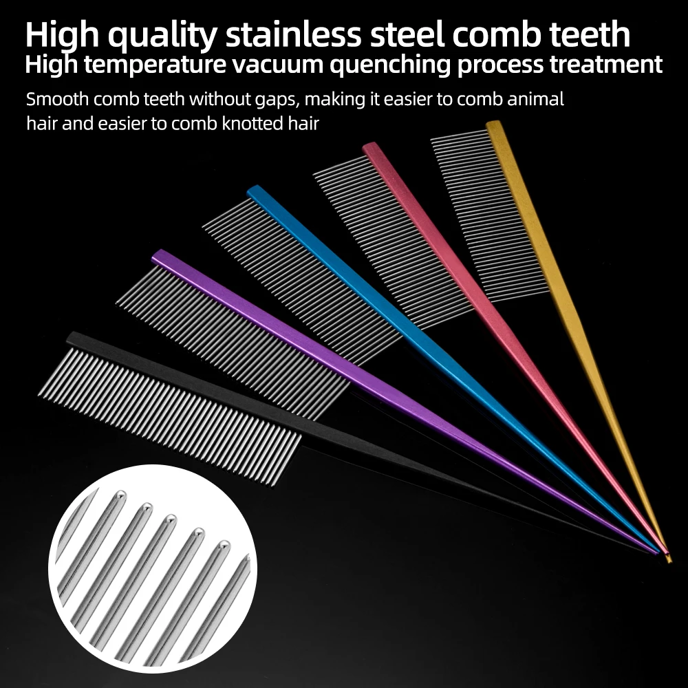 Peine de cola puntiaguda para mascotas, peine de límite de peinado, pinza para el cabello Malzis, trenza shazzar de York, recogida de cabello y anudado, peine de belleza para cara - imagen 3