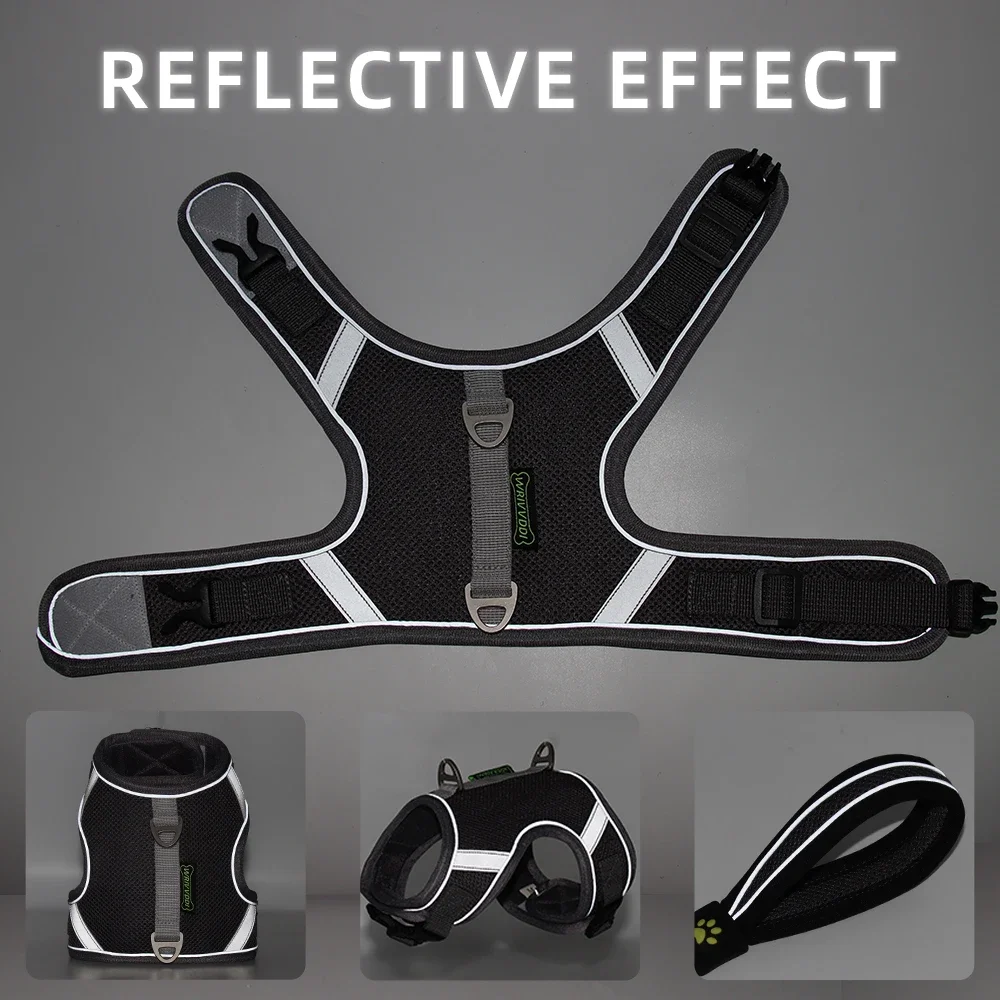 Arnés de malla transpirable para perro, chaleco reflectante acolchado suave para perros pequeños y Meduim, accesorios para gatos y Mascotas - imagen 2