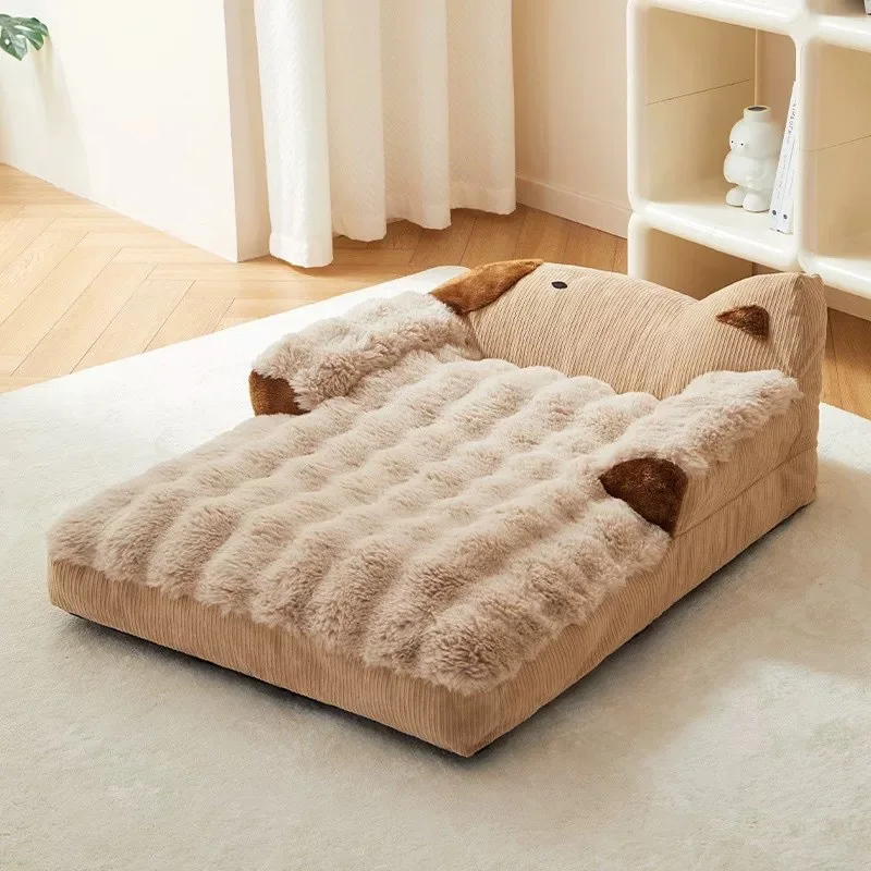 Cama cálida de invierno para perros, sofá de felpa suave para gatos, cama para dormir, estera lavable extraíble para gatos, suministros para perros pequeños y medianos - imagen 2